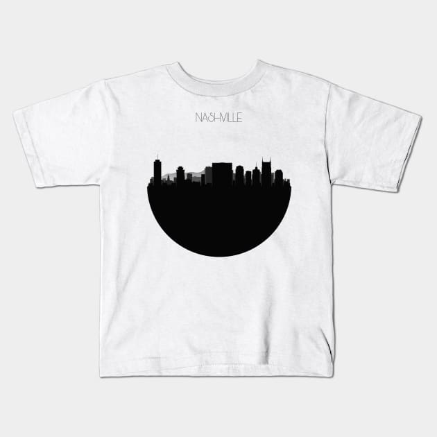 Nashville Skyline Kids T-Shirt by inspirowl